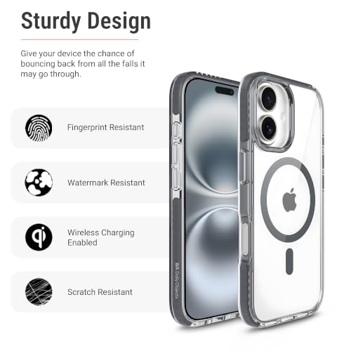 Image of DailyObjects Stride Clear 3.0 Magnetic Case Cover Compatible with iPhone 16 Plus | Wireless Charging Slim Back Cover | 2 Layer Edge Protection & Shockproof
