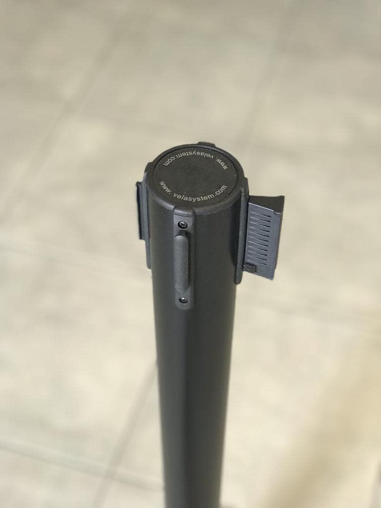 VelaSystem | Colonnine Segnapercorso Base Piatta Nere con Nastro da 3 metri |MADE IN ITALY| Anticiampo e Calpestabile (BLU)