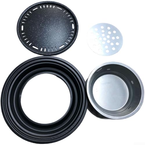 Padella rotonda senza fumo per barbecue antiaderente con ferro portatile in stile coreano per una distribuzione uniforme del calore (C)