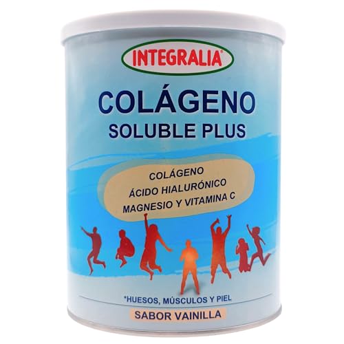 Integralia Colágeno Soluble Plus Sabor Vainilla 360gr - Colágeno Hidrolizado con Ácido Hialurónico, Magnesio y Vitamina C - Cuidado de Articulaciones, Huesos y Piel - Fácil Disolución