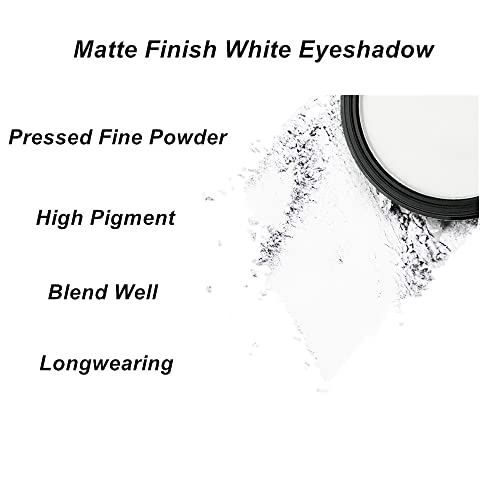 Mysense Single White Eyeshadow, Pressed Powder Matte Eye Shadow, High Pigment Eyeshadow Longwearing Single Pan Eye Makeup Palette #TOP2