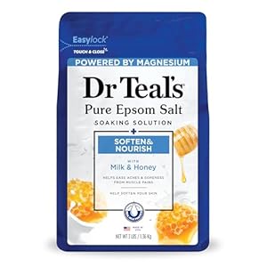 Dr Teal’s Epsom Salt Magnesium Soak, Soften & Nourish with Milk and Honey, 3 lbs