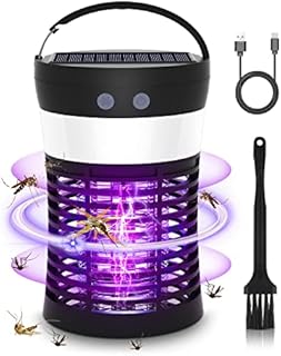 Bug Zapper Mosquito Zappers Killer, Solar Powered Electric Fly Zapper Light with Camping