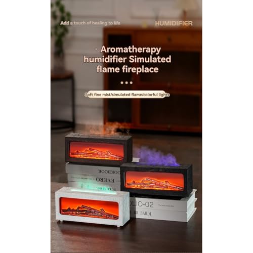 Mini diffuseur huiles essentielles humidificateur cheminée télécommande feu camp