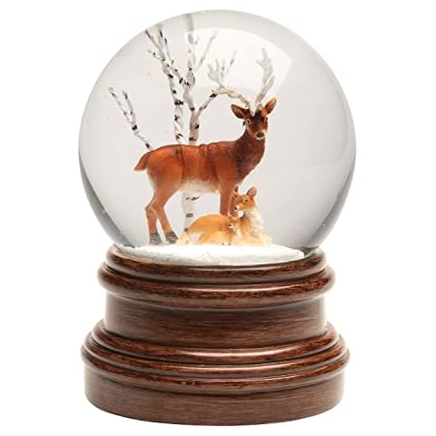 Woodland Deer Family Musical Snow Globe Cover