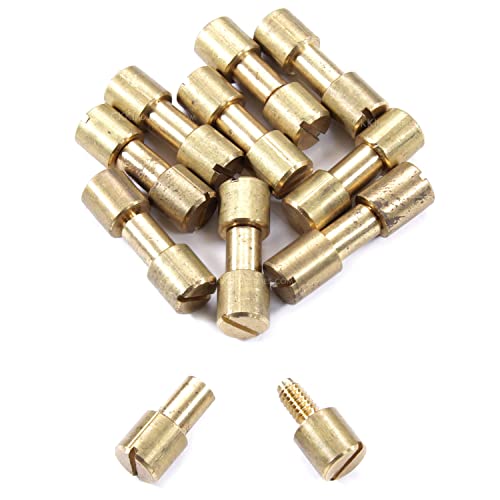 Corby Bolt Fasteners (10 Pack) for DIY Handles &amp; Knife Handle Repair - USA Size (0.312 x 0.218 x 0.96 Inch) - (Brass) - for Full Tang Fixed Blade Knives