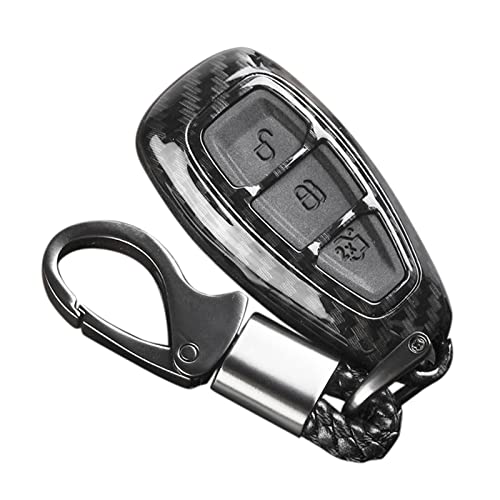 Mulcort Coque en Fibre de Carbone pour Porte-clés à Distance Compatible avec Ford/Focus/Fiesta/Kuga/C-Max