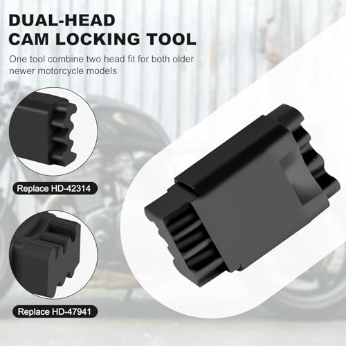 Image of Double-headed Cam Locking Tool Compatible for Harley Twin Cam 1999-2017, Dyna Models 1999-2006, M8 Milwaukee 8 Motors 2017-2024, Black