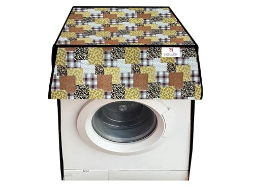 Image of Front Load Fully Automatic Washing Machine Cover for 6.5kg to 8kg | Waterproof & Dustproof Polyester Cover with Zip Closure | Suitable with Samsung, IFB, LG, Bosch & More (61 x 61 x 87 cm)