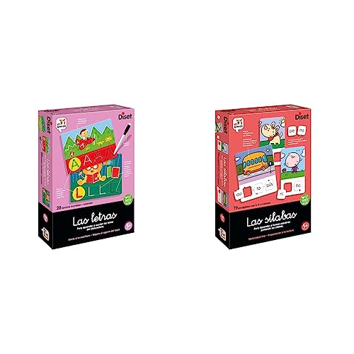 Diset - Las Letras, Juego Educativo para Aprender Las Letras y el abecedario & Las Sílabas, Juego Educativo para Aprender Las Letras y el abecedario para niños a Partir de 5 años