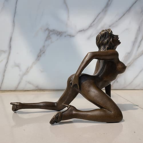 Bronze Sexy Statue And Sculptures 6.7″ Nude Kneel Woman Statue Figurine Sexy Naked Female Sculpture Art Decoration #TOP5