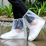 24 pairs of rainproof shoe covers - disposable plastic rain shoe covers - men's and women's plastic shoe covers, waterproof and non slip shoe covers, transparent and individually packaged