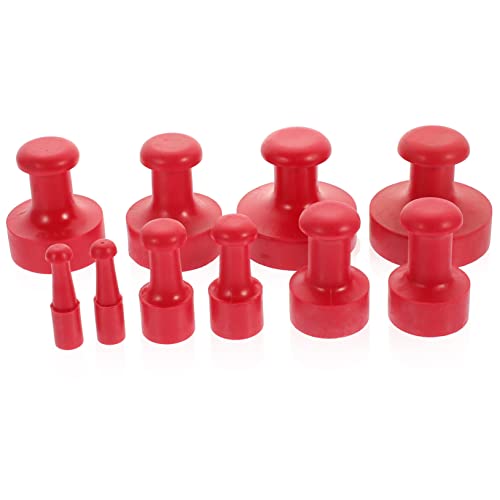 DIYEAH 10pcs Seal Material Making Crafting Speedball Block Stamp Scrapbooking Supplies Tool for Diary Planner Decoration Rubber Red