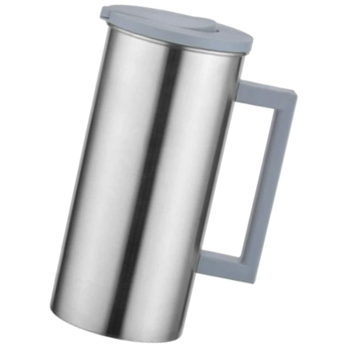 Stainless Steel Water Jug, 1.8 L Large Pitcher with Handle Drinking Pitcher with Lid for Milk Juice Iced Tea