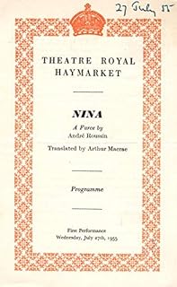 Michael Hordern"NINA" Coral Browne/James Hayter/Theatre Royal Haymarket 1955 London Opening Program (Playbill)