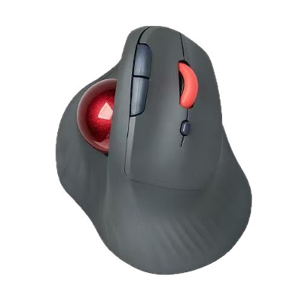 Ratón Inalámbrico con Trackball, Recargable Verticalmente, Ergonómico, con Silencioso para Juegos