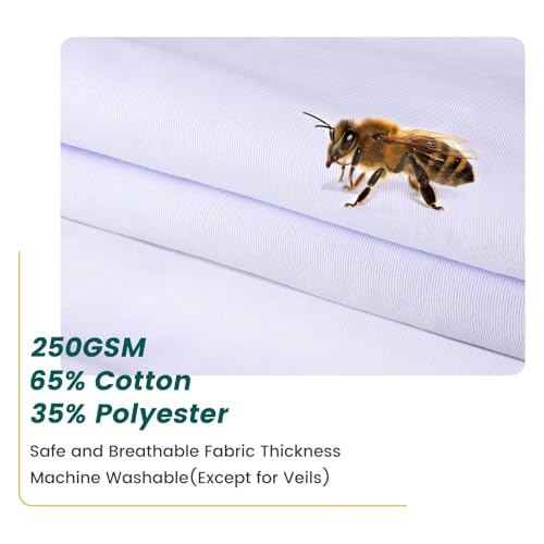 Bee Suit for Men Women with Fencing & Round Veils, Sting Proof Beesuits Beekeeper Kit with Gloves Full Body Beekeeping Supply (M) - Thumbnail 5