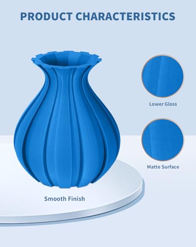 Image of DURAMIC 3D Matte PLA Filament 1.75mm Blue, 1kg Cardboard Spool Matte Finish 3D Printer Filament PLA 1.75mm Dimensional Accuracy 99% + /- 0.03 mm, Printing with FDM 3D Printer, Easy to Remove Support