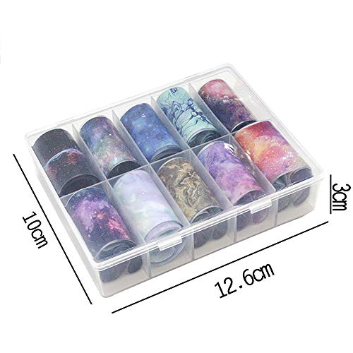 Marble Nail Foil Transfer Stickers, 10 Rolls Marble Nail Decals Marble Stone Blooming Pattern Holographic Starry Sky Nail Art Stickers Diy Nail Decoration For Women Girls #TOP5