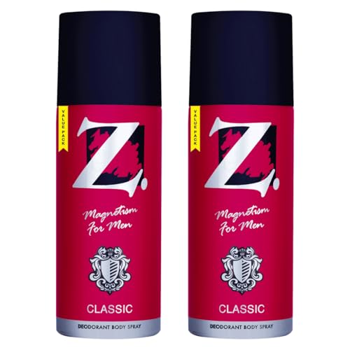 Z Magnetism Classic Deodorant Perfume for Men | Signature Woody & Musky Fragrance | Fights Body Odor & Ensures Long Lasting Freshness | Perfect for any occasion - 175ml (Pack of 2)