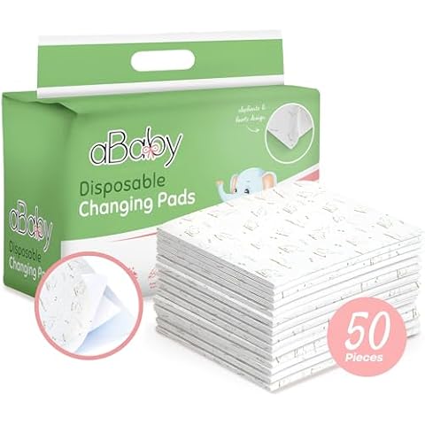 ABABY.COM Disposable Changing Pads for Baby (50 Pack) Super Soft and Ultra Absorbent Baby Changing Pad - Leak Proof Diaper Changing Pads for Stress-Free Baby Diaper Changes Cover