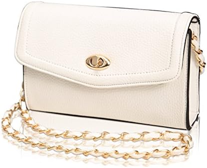 LUXY Women's Cross Body Leather Bags Casual Handbag Messenger Purse Texture Bags (White)