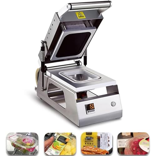 Sellador térmico comercial para bandejas de carne, máquina semiautomática de envasado de alimentos, dispositivo de sellado manual de cajas para llevar, sellador manual de bandejas de contenedores de