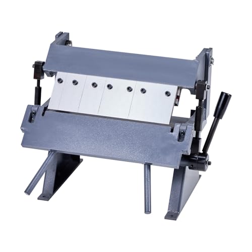 VEVOR Box and Pan Brake, 12 in Sheet Metal Bending Brake, 20-Gauge Mild Steel Capacity, 0-135 Degree Adjustable, Metal Bender Machine with 5 Fingers, Heavy-Duty Aluminum Folder for Precise Bending