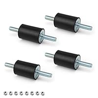 M6 Schwingungsdämpfer, TIANLIN 4 Stück Gummipuffer M6, Doppelkopfschraube Gummipuffer, Stoßdämpfung, Hohe Temperaturbeständigkeit, Verschleißfestigkeit, Geeignet für Alle Arten von Maschinen