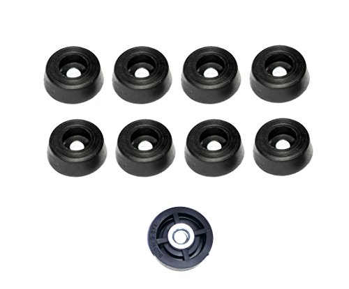 Image of 8 Medium Round Rubber Feet - .312 H X .859 D - Perfect for Cutting Boards, Furniture, Chairs, Tables, Electronics - Made in USA
