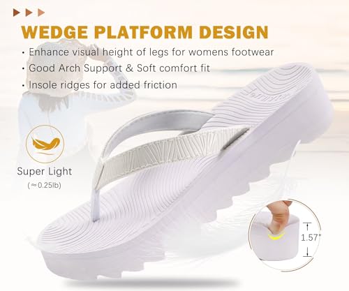 Image of KuaiLu Women's Arch Support Platform Flip Flop Sandals
