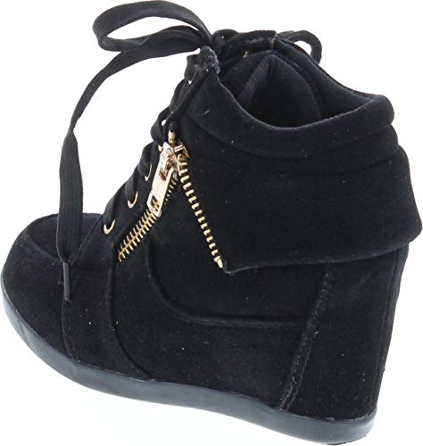 Link Gladys-24K Children Girl's Comfort Hidden Wedge Lace Up Ankle Sneakers3