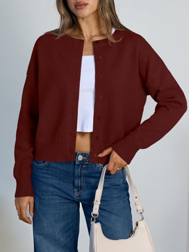 Image of Trendy Queen Cropped Cardigan Sweaters for Women Lightweight Y2k Fall Outfits Spring Fashion Clothes 2026