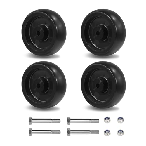 LONGRUNFORU 4 Inch Polypropylene Caster Wheels Replacement– 400 lbs Load Capacity Each, Non-Marking, Floor Protective, Smooth Rolling Industrial Wheel for Carts, Tool Cabinets & Equipment(10 Pack)