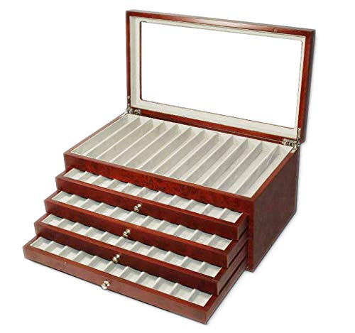 Caja de madera con Vitrina caja Estuche