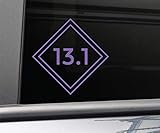 Nashville Decals 13.1 Half Marathon Diamond Vinyl Decal Laptop Car Truck Bumper Window Sticker, 5.5" x 5.5", Purple