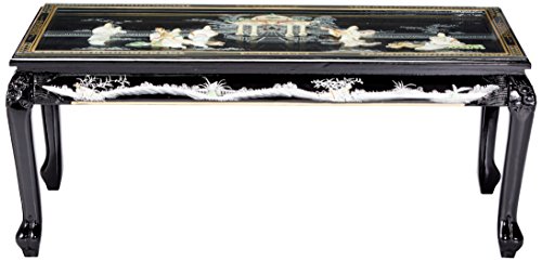 Oriental Furniture Claw Foot Coffee Table - Black Mother Of Pearl Ladies #TOP1