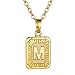 Produktbild GoldChic Kupfer Initialen 18K Vergoldet Damenkette M Buchstaben Anhänger 51CM+5CM Verlängerkette Initialen Anhänger Halsketten für Damen/Mädchen
