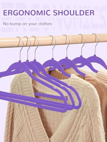 Image of Slim Plastic Hangers for Clothes - Heavy Duty Non-Velvet Hangers with 360 Swivel Chrome Hook & Non Slip Notches - Ideal for Dresses Coats Shirts Jackets & More (Standard, 36)
