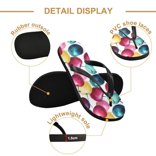 Flip Flop Sandals Watercolor Fruit Print for Women Men Beach Outdoor XS3