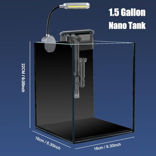 Craftsboys 5.5L Aquarium-Starter-Kits, Nano-Glas-Aquarium mit Filter, LED-Licht für Aquascape DIY kleines Betta-Fischbecken