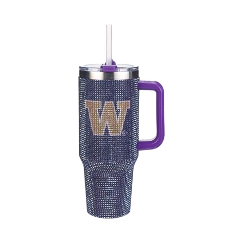 Image of The Memory Company Officially Licensed 40oz TC Bling Game Day Tumbler with Vintage Logo, University of Washington