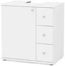 Balcão para Banheiro 1 Porta e 3 Gavetas Branco Politorno