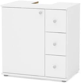 Balcão para Banheiro 1 Porta e 3 Gavetas Branco Politorno