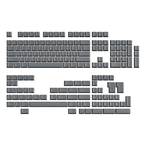 Ranked POM Blank Premium Keycap Set | 1.45 mm Thick POM | Cherry Profile for Custom Mechanical Keyboard (Ash Grey, 169 Keys) Cover