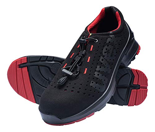Uvex 1 – buty ochronne S1 SRC ESD – czarno-czerwone, czarny, czerwony, 40 EU