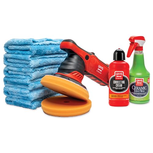 Griot's Garage G9 Orbital 2-Step Ceramic Kit for Car Polishing and Detailing, Includes Orbital Polisher, BOSS Correcting Cream, 6.5" Foam Pads, Ceramic 3-in-1 Wax, and Microfiber Towels, 11558