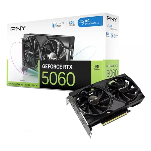 PNY Dual GeForce RTX 5060 OC 8GB GDDR7 128�r�b�g HDMI/DP �O���t�B�b�N�X�J�[�h�B