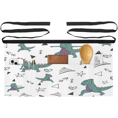 Demi-tablier de cuisine multicolore avec 3 poches pour restaurant et nettoyage de maison