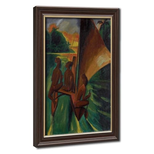 Toile WCYB In The Canoe Hermann Max Pechstein, affiche décoration murale 20x30